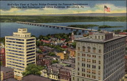 Bird's Eye View of Taylor Bridge Crossing the Famous Susquehanna Postcard