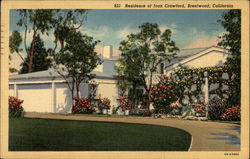 Residence of Joan Crawford Brentwood Heights, CA Postcard Postcard