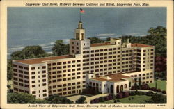 Aerial View of Edgewater Gulf Hotel, Showing Gulf of Mexico in Background Postcard