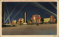 The Esplanade of State Showing Transportation Group Dallas, TX Exposition Postcard Postcard