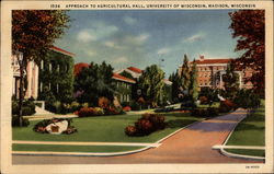 Approach to Agricultural Hall, University of Wisconsin Postcard