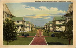 Barracks, Recruit Reception Center Postcard