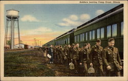 Soldiers Leaving Camp Grant, IL Postcard Postcard