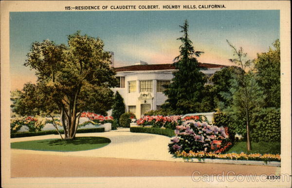 Residence of Claudette Colbert, Holmby Hills, CA Los Angeles California