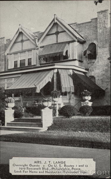 Mrs. J.T. Lange Philadelphia Pennsylvania