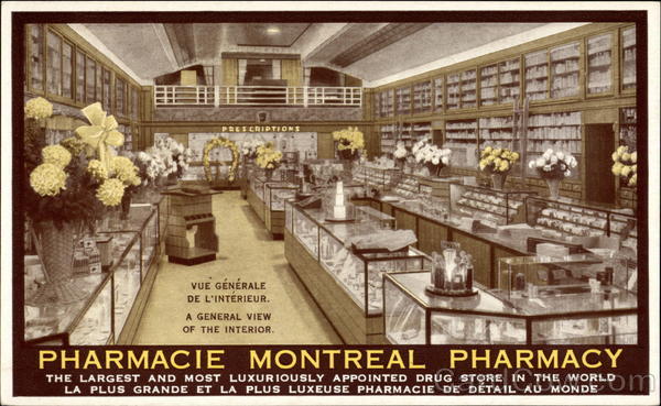 A General View of the Interior: Montreal Pharmacy QC Canada