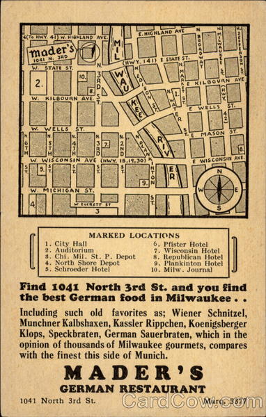 Mader's German Restaurant Milwaukee Wisconsin