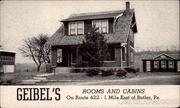 Geibel's Rooms and Cabins Butler Pennsylvania