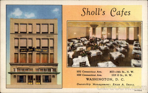 Sholl's Cafes Washington District of Columbia Washington DC