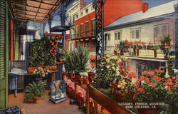 Gallery Scene in the French Quarter New Orleans, LA Postcard Postcard