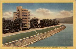 United Carbon Bldg and Riverview Apartments on Kanawha Blvd Charleston, WV Postcard Postcard