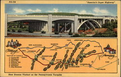 New Stanton Viaduct on the Pennsylvania Turnpike Postcard Postcard