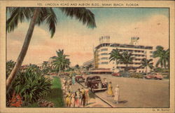 Lincoln Road and Albion Bldg Miami Beach, FL Postcard Postcard