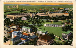 Schenley Farm District Showing Carnegie Tech., University of Pittsburgh and Cathedral of Learning Postcard