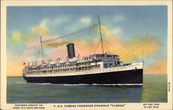 P. & O. Turbine Passenger Steamship "Florida" Steamers Postcard Postcard