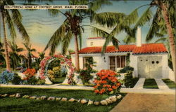 Typical Home at Coconut Grove, Miami, Florida Postcard Postcard