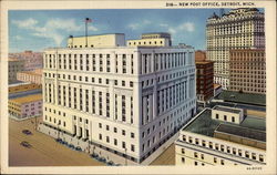 New Post Office Detroit, MI Postcard Postcard