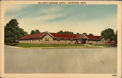 Miller's Lakeside Motel Ludington, MI Postcard Postcard