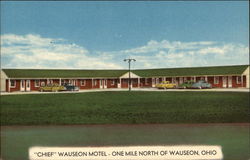 "Chief" Wauseon Motel - One Mile North of Wauseon, Ohio Postcard