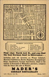 Mader's German Restaurant Postcard