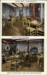 Smith Bros. "Fish Shanty" Port Washington, WI Postcard Postcard