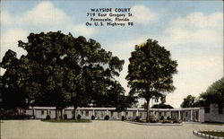 Wayside Court Pensacola, FL Postcard Postcard