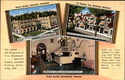 Hotel Seville and Ye English Inn Springfield, MO Postcard Postcard