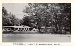 Stoneledge Motel - Route 20 - Tel. 5591 Marlboro, MA Postcard Postcard