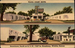 Plaza Court Motel Wichita, KS Postcard Postcard