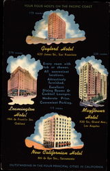 Pacific Coast Hotels Postcard