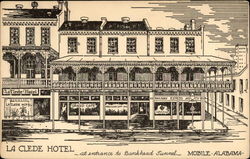 La Clede Hotel at entrance to Bankhead Tunnel Postcard