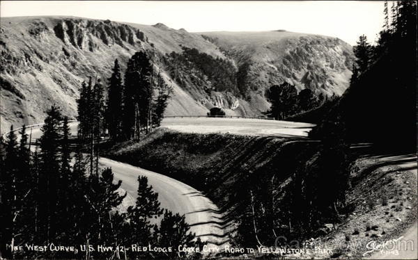 The West Curve, U.S. Highway 12, the Road to Yellowstone Park Cooke City Montana
