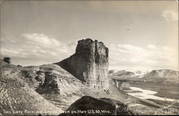 Toll Gate Rock and Green River on Hwy US 30 Wyoming