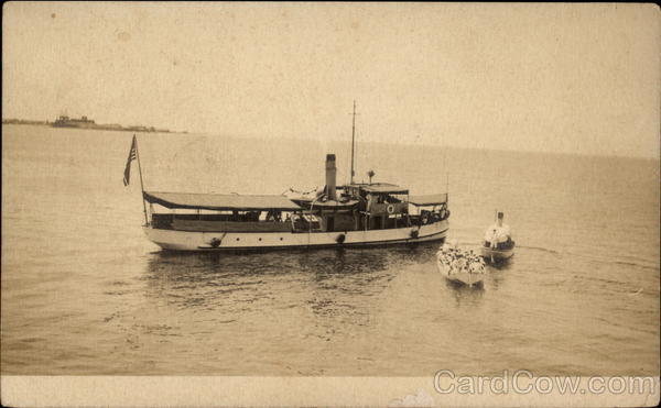 Large Boat and Two Small Boats Boats, Ships
