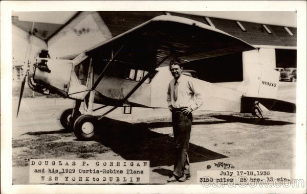 Douglas P. Corrigan and his 1929 Curtis-Robins Plane