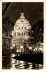 The Capitol Building at Night Postcard