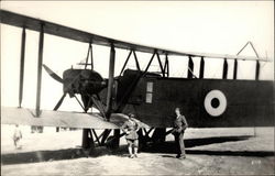 Large Military Biplane Postcard