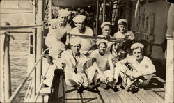 Gun & Crew Naval Vessel Postcard