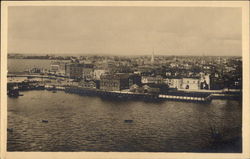 View of Norddeutscher Lloyd steamer line docks Postcard