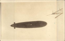 Underside of a Flying Blimp Brest, France Aircraft Postcard Postcard