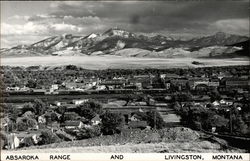 Absaroka Range and Livingston, Montana Postcard Postcard