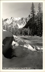 Looking into Lick Creek McCall, ID Postcard Postcard