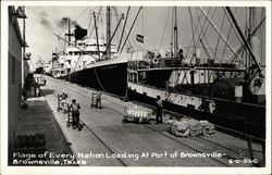 Flags of Every Nation Loading at Port of Brownsville Postcard