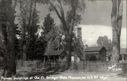 Pioneer Buildings at Old Ft. Bridger State Museum Fort Bridger, WY Postcard Postcard