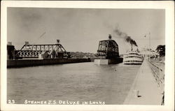 Steamer J.S. deLuxe in locks Postcard