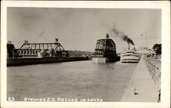Steamer J.S. deLuxe in locks Steamers Postcard Postcard