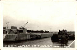 Mississippi Locak & Dam #10 Guttenberg, IA Postcard Postcard