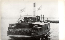 A Ferry Loaded with People Postcard