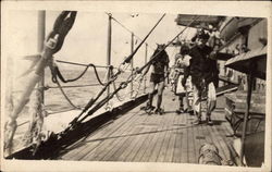 1908 Neptune Party Crossing the Equator Boats, Ships Postcard Postcard