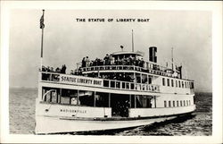 The Statue Of Liberty Boat Postcard